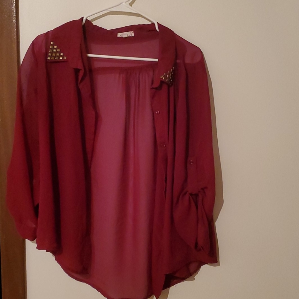 Wine sheer top